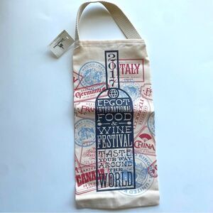 Disney Parks Epcot Food Wine Festival 2017 Wine Carrier Bag - New with Tags